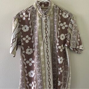 Kahala Hawaiian print/tribal aloha shirt